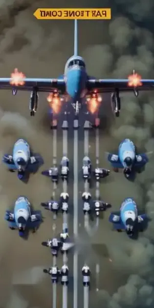 Warplane under engineering scan